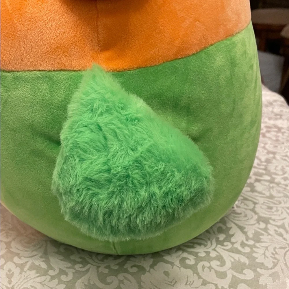 New W/Tags Squishmallow Vibrant Orange and Green Bird Plush Height 14 inches